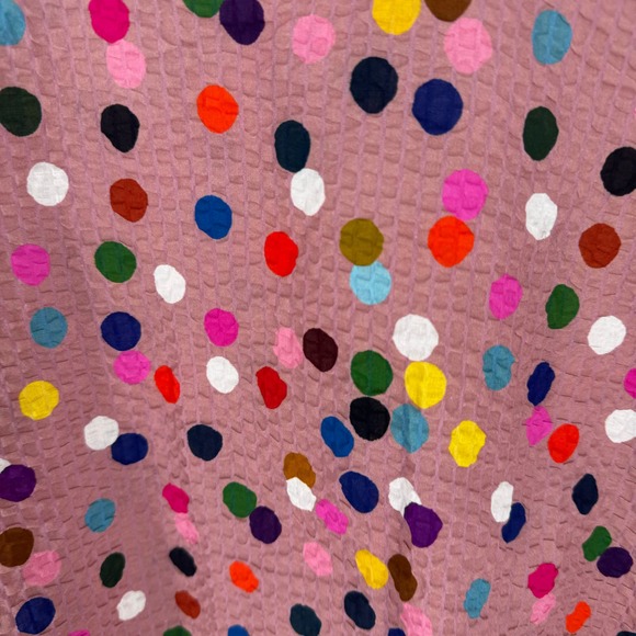 Doops. Australia Pink Polka Dot Multicolor Print Flowy Top Size Large - Picture 4 of 7